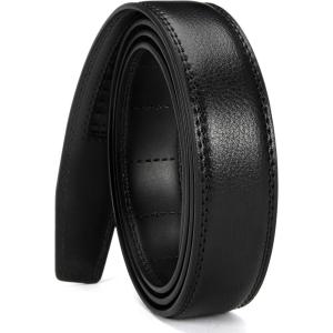 imageCHAOREN Ratchet Belt Strap Only 1 14quot Replacement Leather Belt for 32mm BuckleDark Black