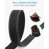 imageCHAOREN Leather Belt for Men 38mm Mens Belts Casual Handmade Full Grain Leather Belt for JeansBlack Stitched
