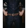 imageCHAOREN Leather Belt for Men 38mm Mens Belts Casual Handmade Full Grain Leather Belt for JeansClassic Brown
