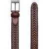 imageCHAOREN Leather Braided Belts for Men  1 18quot Mens Casual Woven Leather Belt for Dress PantsBrown