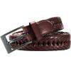 imageCHAOREN Leather Braided Belts for Men  1 18quot Mens Casual Woven Leather Belt for Dress PantsBrown