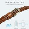 imageCHAOREN Leather Braided Belts for Men  1 18quot Mens Casual Woven Leather Belt for Dress PantsCognac