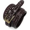 imageCHAOREN Leather Braided Belts for Men  1 18quot Mens Casual Woven Leather Belt for Dress PantsDark Brown