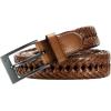 imageCHAOREN Leather Braided Belts for Men  1 18quot Mens Casual Woven Leather Belt for Dress PantsSaddle