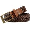 imageCHAOREN Leather Braided Belts for Men  1 18quot Mens Casual Woven Leather Belt for Dress PantsTan