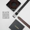 imageCHAOREN Leather Braided Belts for Men 2 Pack  1 18quot Leather Belts in Package Box  Versatile Style SolutionBlackDark Brown