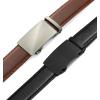 imageCHAOREN Leather Ratchet Belt Men 2 Pack  Customizable Fit Effortless Style 35mmBasic BlackBrushed Cognac