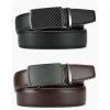 imageCHAOREN Leather Ratchet Belt Men 2 Pack  Customizable Fit Effortless Style 35mmBlack  Carbon FiberDark Brown