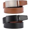 imageCHAOREN Leather Ratchet Belt Men 2 Pack  Customizable Fit Effortless Style 35mmBrownBlack Night