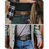 imageCHAOREN Leather Ratchet Belt Men 2 Pack  Customizable Fit Effortless Style 35mmFull Grain Flower BrownFlower Black