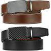 imageCHAOREN Leather Ratchet Belt Men 2 Pack  Customizable Fit Effortless Style 35mmImperial BlackCognac