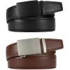 imageCHAOREN Leather Ratchet Belt Men 2 Pack  Customizable Fit Effortless Style 35mmSlash Basic BlackBrown