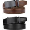 imageCHAOREN Mens Dress Belt Leather 2 Pack  Mens Ratchet Belt for Dress Shirt and Pants Every Occasion 32mmBlackCognac1