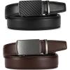 imageCHAOREN Mens Dress Belt Leather 2 Pack  Mens Ratchet Belt for Dress Shirt and Pants Every Occasion 32mmCharcoal Depiction Black  Dark Brown