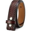 imageCHAOREN Western Belts for Men without Buckle  Cowboy Belt 15quot Full Grain Leather Belt for Jeans  One Solid Piece LeatherBasketweave Dark Brown