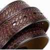 imageCHAOREN Western Belts for Men without Buckle  Cowboy Belt 15quot Full Grain Leather Belt for Jeans  One Solid Piece LeatherBasketweave Dark Brown