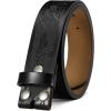 imageCHAOREN Western Belts for Men without Buckle  Cowboy Belt 15quot Full Grain Leather Belt for Jeans  One Solid Piece LeatherCowhide Black
