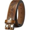 imageCHAOREN Western Belts for Men without Buckle  Cowboy Belt 15quot Full Grain Leather Belt for Jeans  One Solid Piece LeatherCowhide Light Brown