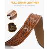 imageCHAOREN Western Belts for Men without Buckle  Cowboy Belt 15quot Full Grain Leather Belt for Jeans  One Solid Piece LeatherDistressed Brown