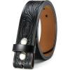 imageCHAOREN Western Belts for Men without Buckle  Cowboy Belt 15quot Full Grain Leather Belt for Jeans  One Solid Piece LeatherFloral Black