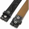 imageCHAOREN Western Belts for Men without Buckle  Cowboy Belt 15quot Full Grain Leather Belt for Jeans  One Solid Piece LeatherFloral Black