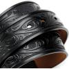imageCHAOREN Western Belts for Men without Buckle  Cowboy Belt 15quot Full Grain Leather Belt for Jeans  One Solid Piece LeatherFloral Black