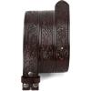 imageCHAOREN Western Belts for Men without Buckle  Cowboy Belt 15quot Full Grain Leather Belt for Jeans  One Solid Piece LeatherFloral Dark Brown
