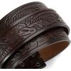 imageCHAOREN Western Belts for Men without Buckle  Cowboy Belt 15quot Full Grain Leather Belt for Jeans  One Solid Piece LeatherFloral Dark Brown