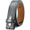 imageCHAOREN Western Belts for Men without Buckle  Cowboy Belt 15quot Full Grain Leather Belt for Jeans  One Solid Piece LeatherFloral Grey