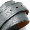 imageCHAOREN Western Belts for Men without Buckle  Cowboy Belt 15quot Full Grain Leather Belt for Jeans  One Solid Piece LeatherFloral Grey