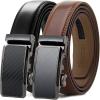 imageCHAOREN Mens Dress Belt Leather 2 Pack  Mens Ratchet Belt for Dress Shirt and Pants Every Occasion 32mmBlackCognac1