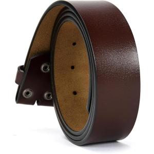 imageCHAOREN Western Belts for Men without Buckle  Cowboy Belt 15quot Full Grain Leather Belt for Jeans  One Solid Piece LeatherBrown
