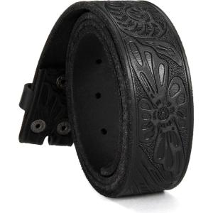 imageCHAOREN Western Belts for Men without Buckle  Cowboy Belt 15quot Full Grain Leather Belt for Jeans  One Solid Piece LeatherDistressed Black