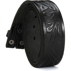 imageCHAOREN Western Belts for Men without Buckle  Cowboy Belt 15quot Full Grain Leather Belt for Jeans  One Solid Piece LeatherFull Grain Black