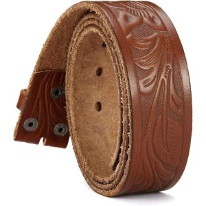 imageCHAOREN Western Belts for Men without Buckle  Cowboy Belt 15quot Full Grain Leather Belt for Jeans  One Solid Piece LeatherFull Grain Brown