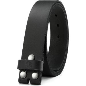 imageCHAOREN Western Belts for Men without Buckle  Cowboy Belt 15quot Full Grain Leather Belt for Jeans  One Solid Piece LeatherFullgrain Black