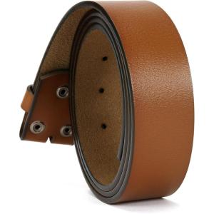imageCHAOREN Western Belts for Men without Buckle  Cowboy Belt 15quot Full Grain Leather Belt for Jeans  One Solid Piece LeatherTan