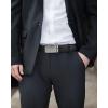 imageCHAOREN Mens Belt  Mens Ratchet Belt Leather 1 38quot for Dress Pant  Micro Adjustable Belt Fit EverywhereBasic Slash Black