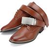 imageCHAOREN Mens Belt  Mens Ratchet Belt Leather 1 38quot for Dress Pant  Micro Adjustable Belt Fit EverywhereBasic Slash Brown