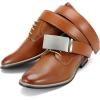imageCHAOREN Mens Belt  Mens Ratchet Belt Leather 1 38quot for Dress Pant  Micro Adjustable Belt Fit EverywhereBasic Slash Tan