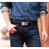 imageCHAOREN Mens Belt  Mens Ratchet Belt Leather 1 38quot for Dress Pant  Micro Adjustable Belt Fit EverywhereSilver Black