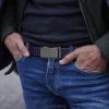 imageCHAOREN Mens Belt Stretchable  Elastic Golf Nylon Web Adjustable Belt 1 38quot  for Casual WearEmatted GunBlue