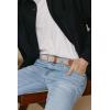 imageCHAOREN Stretch Belts for Men  Braided Elastic Golf Belt for Men 1 38quot Gift for Casual Jeans ShortsSilver  Beige