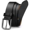 imageCHAOREN Leather Belt for Men  35mm Men Belts for Jeans Casual and Dress  Mens Gift for HimBlack