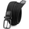 imageCHAOREN Stretch Belts for Men  Braided Elastic Golf Belt for Men 1 38quot Gift for Casual Jeans ShortsGun  Black