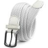 imageCHAOREN Stretch Belts for Men  Braided Elastic Golf Belt for Men 1 38quot Gift for Casual Jeans ShortsGun  White