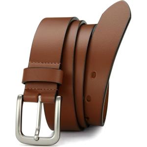 imageCHAOREN Leather Belt for Men  35mm Men Belts for Jeans Casual and Dress  Mens Gift for HimTan