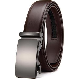 imageCHAOREN Mens Belt  Mens Ratchet Belt Leather 1 38quot for Dress Pant  Micro Adjustable Belt Fit EverywhereBasic Gun Dark Brown