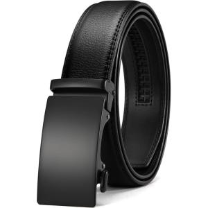 imageCHAOREN Mens Belt  Mens Ratchet Belt Leather 1 38quot for Dress Pant  Micro Adjustable Belt Fit EverywhereBlack