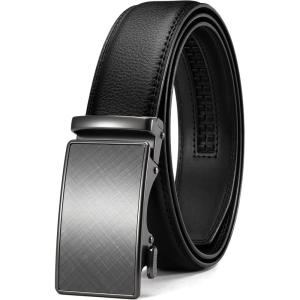imageCHAOREN Mens Belt  Mens Ratchet Belt Leather 1 38quot for Dress Pant  Micro Adjustable Belt Fit EverywhereBlack Charcoal